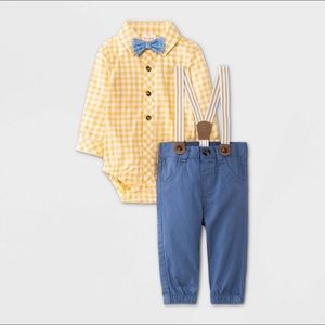 🆕 Cat & Jack (12m) Gingham Woven Top and Bottom Set